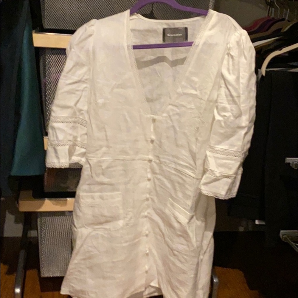 NWT white The Reformation dress size 10